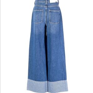 DL1961 Classic Wide Leg Cuffed Palazzo Denim Jeans 25